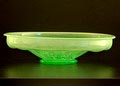 Annagroen glazen Serica schaal no.3 met tincraquelé ontwerp A.D.Copier 1928 uitvoering Glasfabriek Leerdam 
