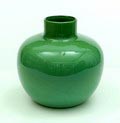 Groen glazen Cinese vaas in pasta vetrea ontwerp Carlo Scarpa 1940 gepresenteerd op de Biënnale van Venetië 1940 uitvoering Venini / Italië ca.1960 