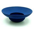 Blauw geglazuurde steengoed schaal Terra ontwerp uitvoering Barbara Nanning 1957 - in eigen atelier 1992 Provenance Collectie Herman Domisse 