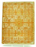 Boek Thijs Maris-album boekband met decoratie van varenmotieven tegen oranje achtergrond ontwerp C.A Lion Cachet 1900 uitgave in opdracht van de firma H.Kleimann Cie / Haarlem met inleidende tekst van Lodewijk van Deyssel 