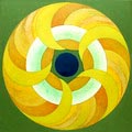 Compositie olieverf schilderij op doek ontwerp uitvoering Ernst Vijlbrief 1934- in eigen atelier 1990 