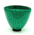 Groen glazen vaas met murrines ontwerp Vittorio Ferro 2000 uitvoering Massimiliano Pagnin Murano / Italië 