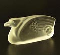  Gedeeltelijk gesatineerd persglazen beeld Vogel ontwerp uit 1933 van Jules Vermeire 1888-1977 uitvoering Glasfabriek Leerdam 