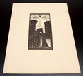  Origineel van blok gedrukte houtsnede op Banzay papier Illustratie in de ruïnen ener tempel no.14 ontwerp K.P.C.de Bazel 1894 