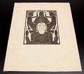  Origineel van blok gedrukte houtsnede op Banzay papier De tocht der argonauten no.8 ontwerp K.P.C.de Bazel 1894 