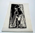  Lino-snede Naakt op rijstpapier ontwerp en uitvoering P.J.M Piet Wiegman 1930 