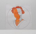  Acryl op papier Portret niet ingelijst uitvoering E.Welles ca.2000 
