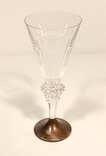  Champagne flûte Eisenloeffel op zilveren voet ontwerp Jan Eisenloeffel 1928 uitvoering Kristalunie Maastricht 