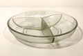  Persglazen drievak-schaal Libra ontwerp Floris Meydam 1951 uitvoering Glasfabriek Leerdam 