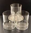  Onderdelen van beschuitdozen ontwerp A.D.Copier 1933 uitvoering Glasfabriek Leerdam 