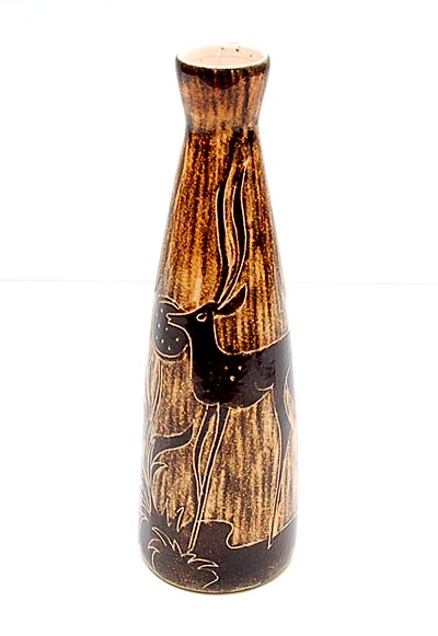  Earthenware vase depicting a deer executed by de Gats / the Netherlands ca.1960 
