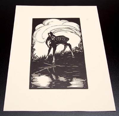  Woodcut Hertje 1928 design executed by Jan Schonk the Netherlands 