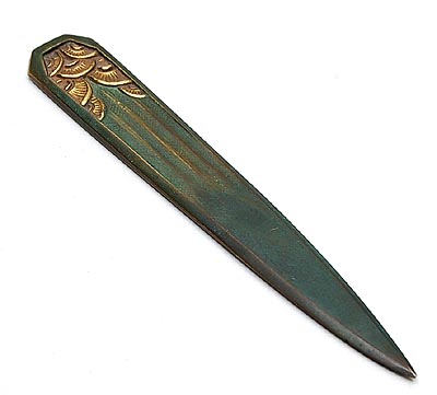  Bronze paperknife with relief-decoration possibly Austrian ca.1930 