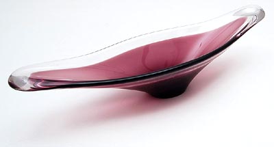  Purple glass bowl executed by Bayel / France ca.1980 