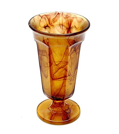  Amber Cloudglass vase executed by The Davidson Glass Company ca.1935 Gateshead / England 
