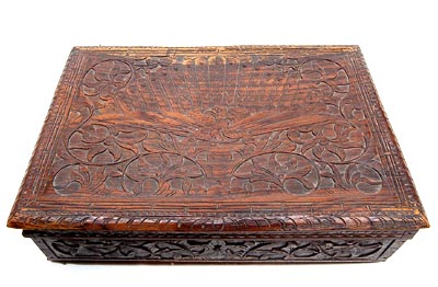  Decorated wooden Indonesian box ca.1950 