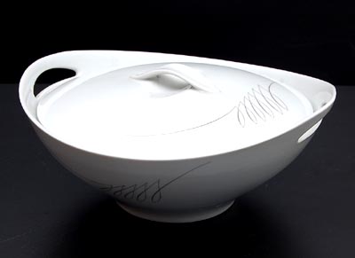  Porcelain dinnerdish Larissa white with silver coloured decoration design A.D.Copier 1952 executed by Eschenbach / Germany 