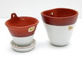  Two earthenware plant-hangers design Jaap Ravelli executed by Potterij Ravelli / the Netherlands ca.1955 