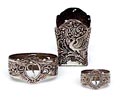  Silverplated napkin rings and Maggi-bottle holder design Georg Nilsson ca.1950 executed by Gero / the Netherlands 