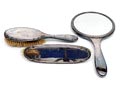  Silverplated hair- and clothesbrush handmirror design execution by Cohr / Denmark ca.1940 