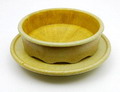 Yellow graniver fruitdish on underplate design A.D.Copier 1929 executed by Glasfabriek Leerdam / the Netherlands 