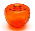  Oranje glazen bevrijdingsvaasje ontwerp A.D.Copier 1945 uitvoering Glasfabriek Leerdam 