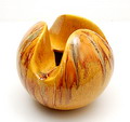  Earthenware vase with brown streaming glaze design executed by Bertoncella / Italy ca.1980 