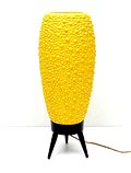  Yellow plastic lamp Bubbles on black plastic stand design execution unknown ca.1960 