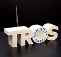  Wit kunststof batterij radio Tros ontwerp uitvoering onbekend ca.1970 