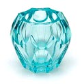  Turquoise facet-cut glass vase executed by Moser / Bohemia ca.1950 