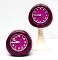  Two plastic mechanic retro alarmclocks executed by Kaiser / Germany ca.1970 