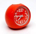  Orange plastic Space Age alarmclock executed by Goldbühl / Germany ca.1970 