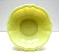  Geschulpte gele H-collectie colopal plantenschaal Fantasie ontwerp A.D.Copier uitvoering Glasfabriek Leerdam 1940 
