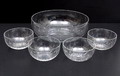  Five part glass Raindrop fruitset design A.D.Copier 1948 executed by Glasfabriek Leerdam / the Netherlands 