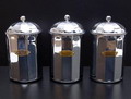  Three chromium plated storage tins design and execution unknown Belgium ca.1935 