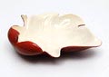  Earthenware serving dish shaped like a leave executed by Carlton Ware / England ca.1935 