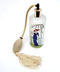  Frosted glass  vaporizer  with coloured decoration of woman execution unknown France ca.1935  