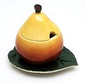  Earthenware  pear  on dish executed by  Carlton Ware /  England ca.1935  
