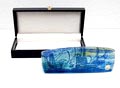  Glass object with internal decoration of boat executed by Glasfabriek Leerdam / the Netherlands in original box 
