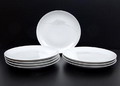  Porcelain dinner dishes 8x Larissa white with silver coloured decoration design A.D.Copier 1952 executed by Eschenbach / Germany 