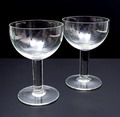  Clear glass wineglasses 2x Robur design A.D.Copier 1935 executed by Glasfabriek Leerdam / the Netherlands 