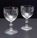  Wijn-groot glazen 2x van servies J ontwerp K.P.C.de Bazel 1917-'18 uitvoering Glasfabriek Leerdam 