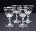  Port glazen 4x van servies C ontwerp K.P.C.de Bazel 1918 uitvoering Glasfabriek Leerdam 