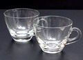  Twee bowlglazen ontwerp A.D.Copier ca.1950 uitvoering Glasfabriek Leerdam 