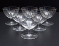  Grapefruitglasses 6x design A.D.Copier 1948 executed by Glasfabriek Leerdam / the Netherlands 