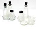  Incomplete Sonoor oil and vinegar sets 2x design A.D.Copier 1935 executed by Glasfabriek Leerdam / the Netherlands 