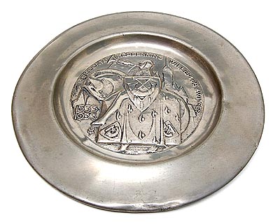 Pewter wallplate design C.J.van der Hoef 1933 executed by Gero the Netherlands 