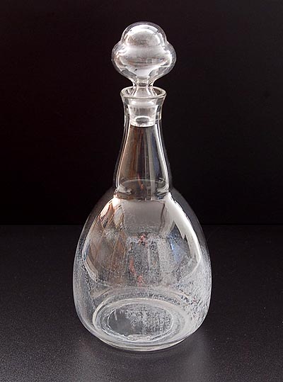 Clear glass wine carafe of the service D design K.P.C.de Bazel 1917 executed by Glasfabriek Leerdam / the Netherlands 