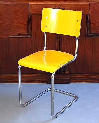  Tubular chair with plywood seat back designer unknown executed by Veha / the Netherlands ca.1930 