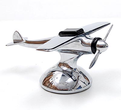 Chromium plated lighter shaped like an Airplane design execution Hamilton USA ca.1935 
